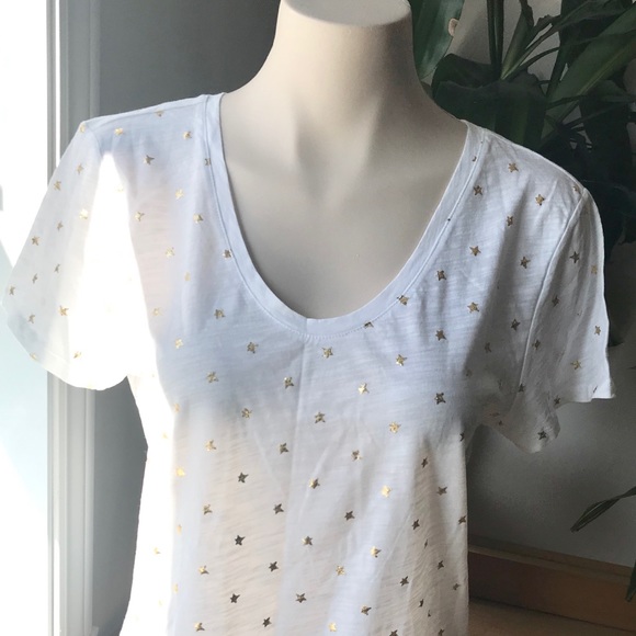 🐙 2/25 Loft - White t-shirt with golden stars